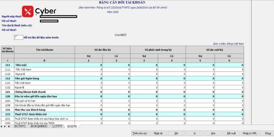 cách nộp lại báo cáo tài chính lần 2 trên htkk - bước 2