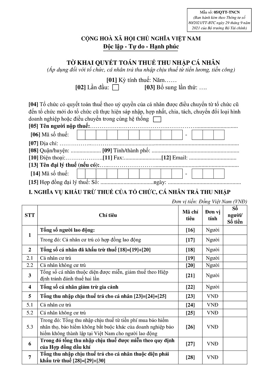 Mẫu 05/QTT-TNCN