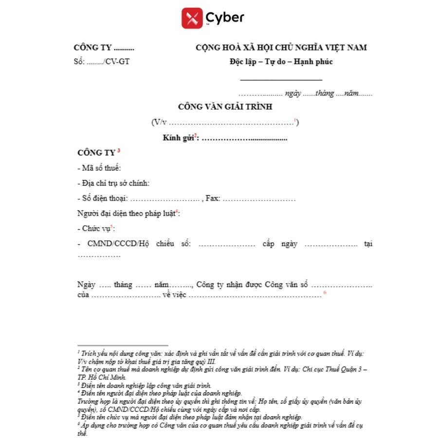 Chậm nộp báo cáo tài chính: Mức phạt và quy định mới nhất 2026 3 Mẫu công văn giải trình chậm nộp báo cáo tài chính