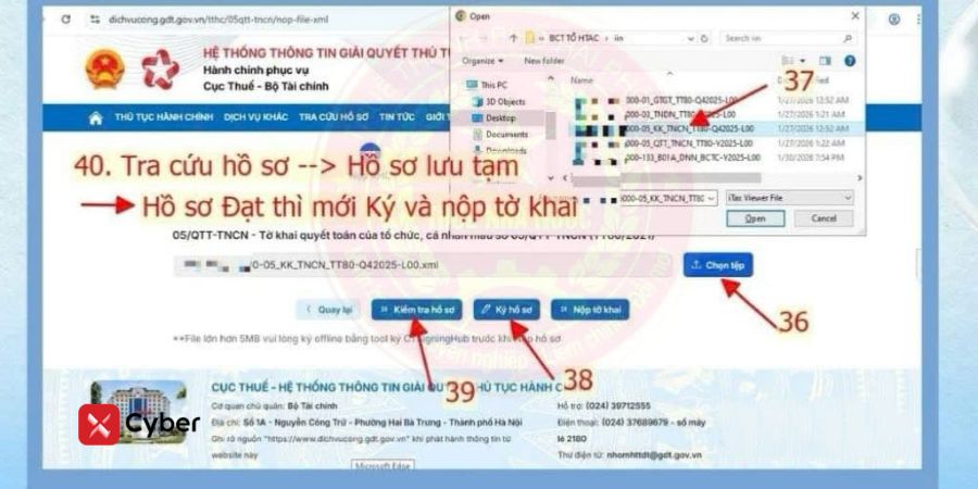 nộp thuyết minh báo cáo tài chính trên dịch vụ công qua mục dịch vụ khác - bước 7
