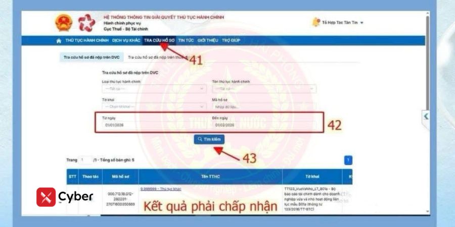 nộp thuyết minh báo cáo tài chính trên dịch vụ công qua mục dịch vụ khác - bước 9