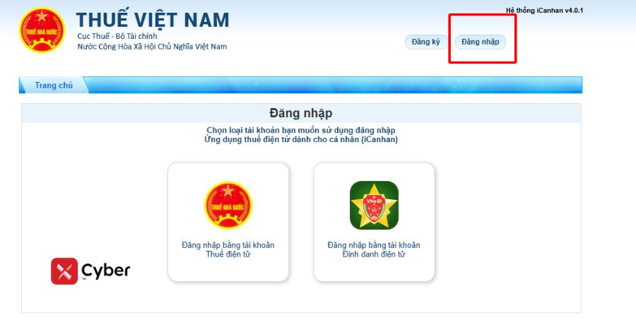 Nộp tờ khai quyết toán thuế TNCN qua Thuế điện tử - bước 1