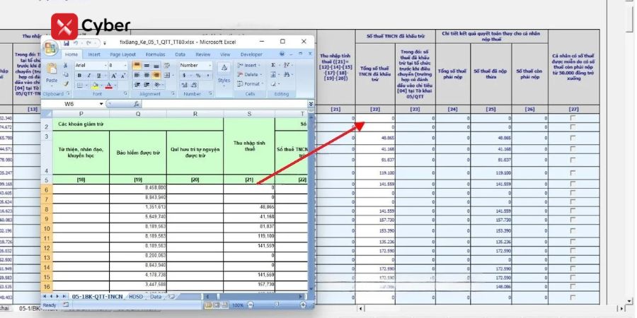 sửa file lỗi tải bảng kê 05-1/bk-qtt-tncn