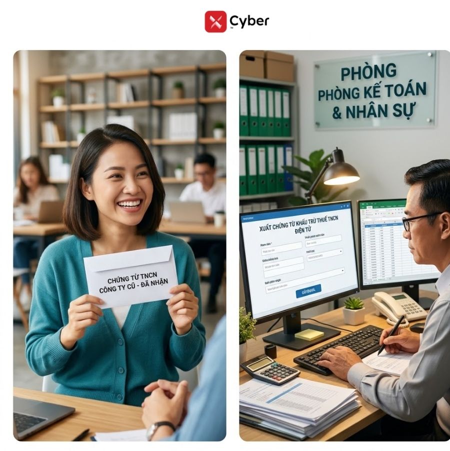 xin chứng từ khấu trừ thuế tncn ở công ty cũ được không