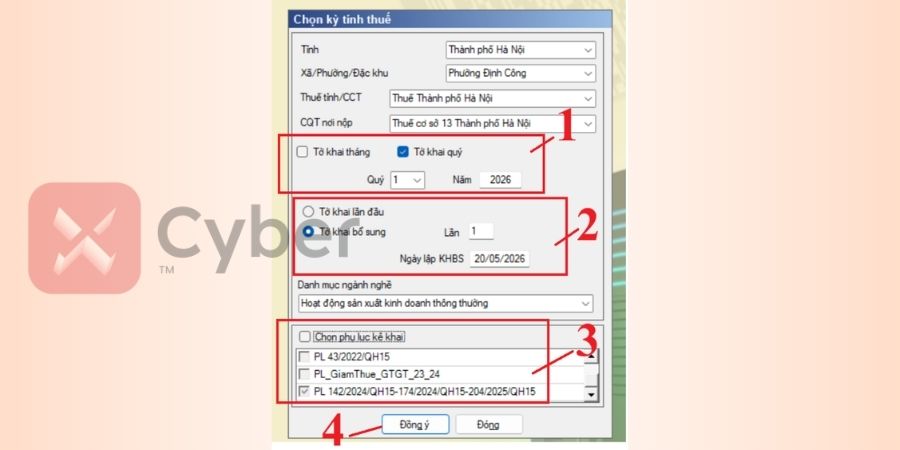 cách kê khai bổ sung thuế GTGT theo TT80 - bước 2