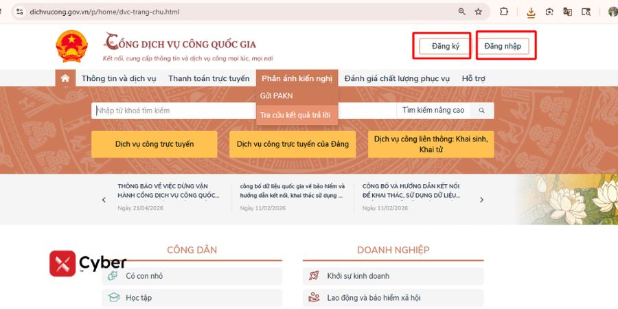 Hướng dẫn cách nộp báo cáo tình hình sử dụng lao động trên Dịch vụ công từ A - Z 2 cách nộp báo cáo tình hình sử dụng lao động trên dịch vụ công - bước 1