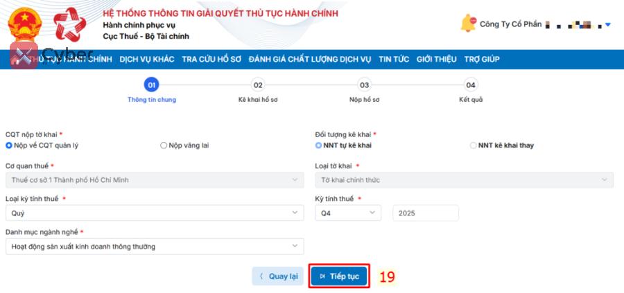 Cách nộp tờ khai thuế GTGT trên Dịch vụ công - Bước 8