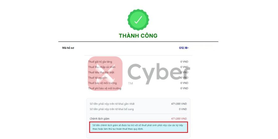 Lập tờ khai bổ sung và điều chỉnh doanh thu tính thuế GTGT và TNCN - bước 7