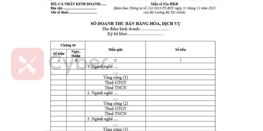 Mẫu số S2a-HKD