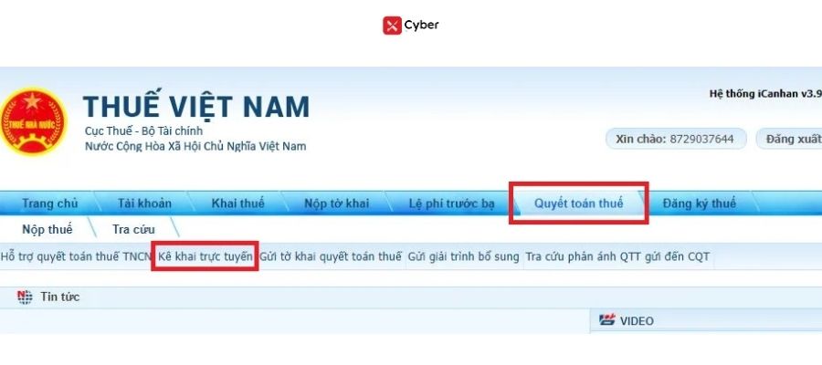 Nộp bổ sung tờ khai quyết toán thuế TNCN trên Thuế điện tử - Bước 3