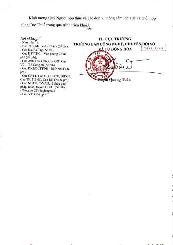 THÔNG BÁO KHẨN: Cục Thuế tạm dừng một số dịch vụ, hệ thống ứng dụng từ 00h00 đến 08h00 ngày 09/05/2026 3 thong bao trang 2