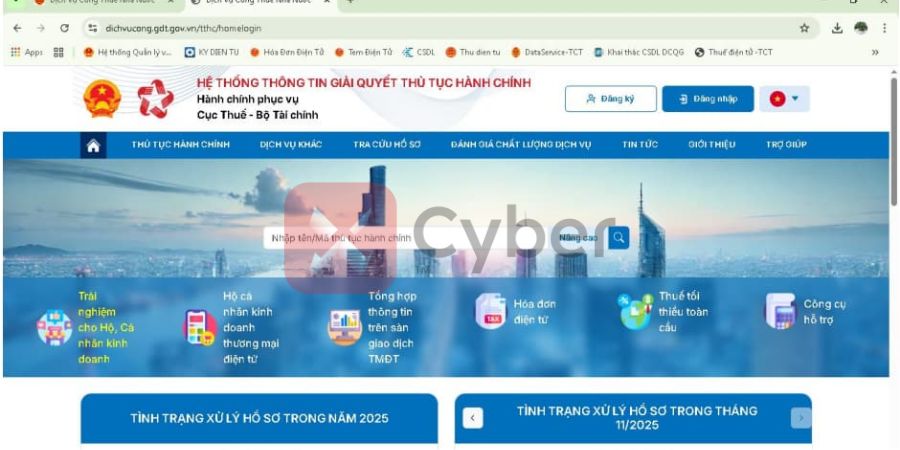 thủ tục hoàn thuế hộ kinh doanh trên dịch vụ công - bước 1.1