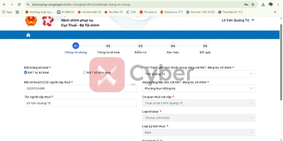 thủ tục hoàn thuế hộ kinh doanh trên dịch vụ công - bước 3