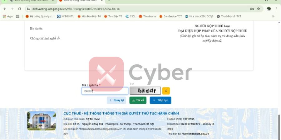 thủ tục hoàn thuế hộ kinh doanh trên dịch vụ công - bước 7