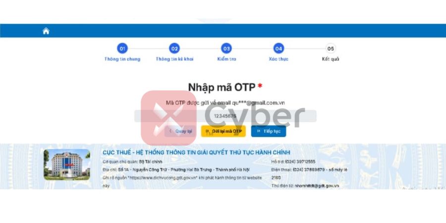 thủ tục hoàn thuế hộ kinh doanh trên dịch vụ công - bước 8.1
