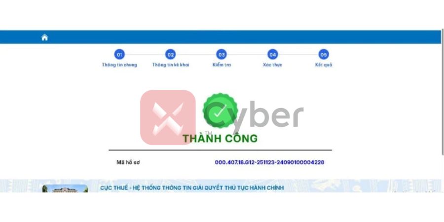 thủ tục hoàn thuế hộ kinh doanh trên dịch vụ công - bước 8.2