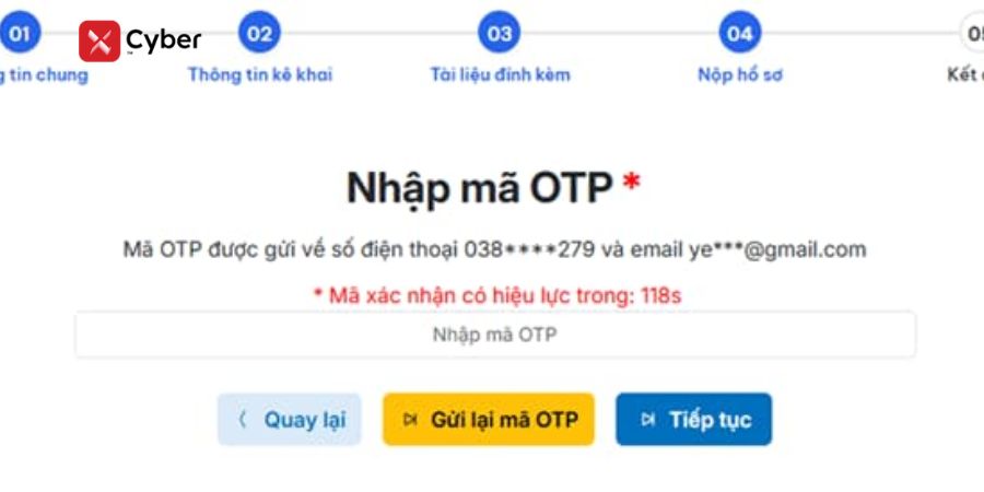 Cá nhân tự quyết toán thuế TNCN qua Dịch vụ công - Bước 7