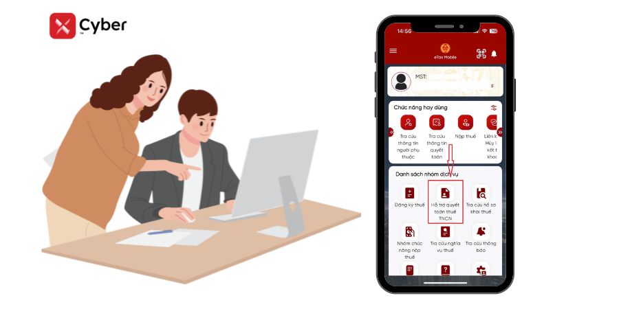 Cá nhân tự quyết toán thuế TNCN qua eTax Mobile - Bước 1