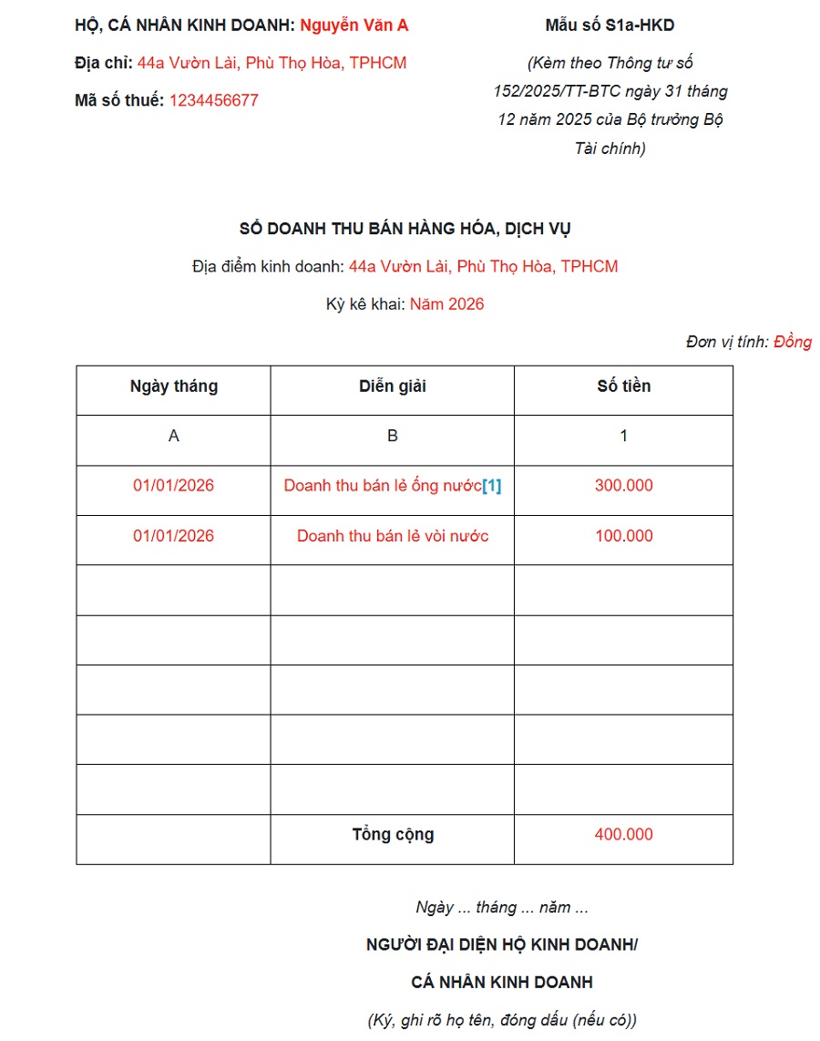 ví dụ cách ghi mẫu số s1a-hkd