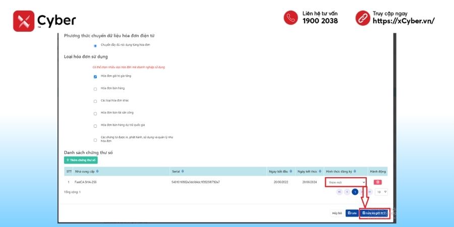 Đăng ký hóa đơn khởi tạo từ máy tính tiền: 2 cách thực hiện mới 2026 11 đăng ký hóa đơn khởi tạo từ máy tính tiền qua tổ chức cung cấp dịch vụ - bước 3.7