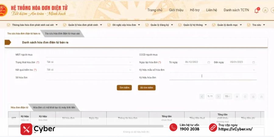 Cách tra cứu hóa đơn đầu vào trên trang Thuế điện tử - Bước 4