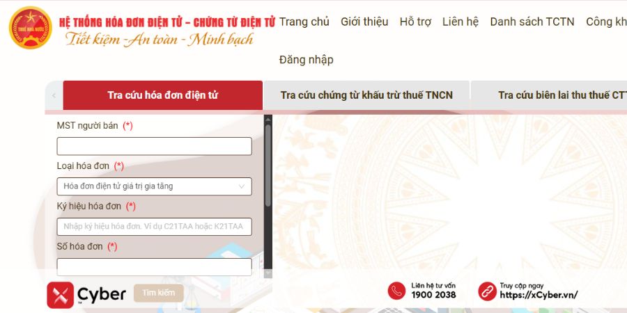 Cách tra cứu hóa đơn mua vào trên hoadondientu.gdt.gov.vn - Bước 1