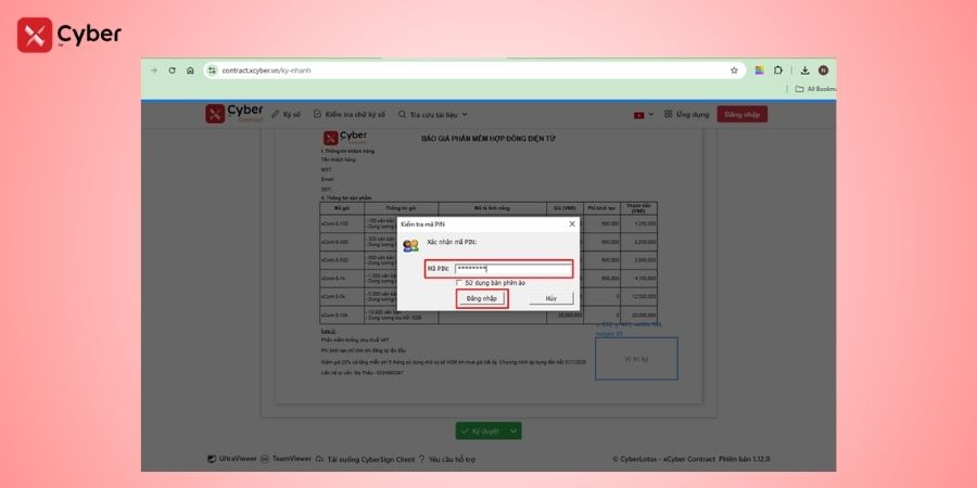 Cách ký hợp đồng bằng chữ ký số cho cá nhân và doanh nghiệp: Quy trình ký và lưu ý khi sử dụng 19 Cách ký hợp đồng trên phần mềm xCyber Contract - bước 5