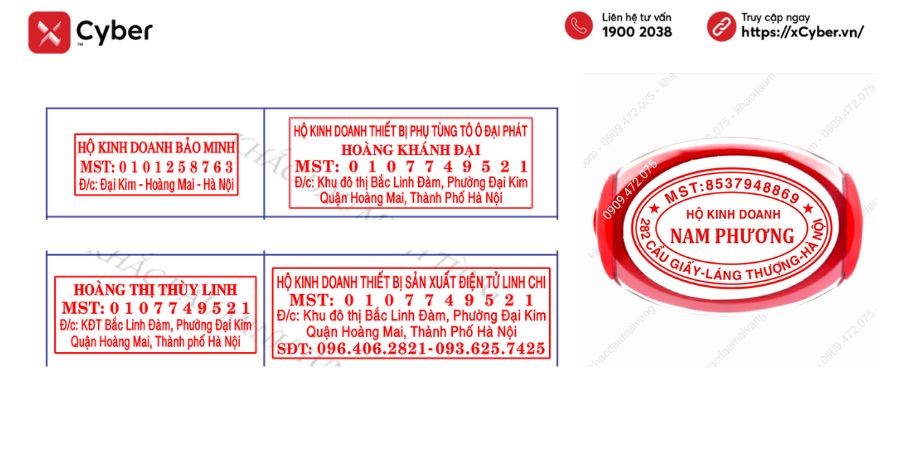các mẫu con dấu tên hộ kinh doanh