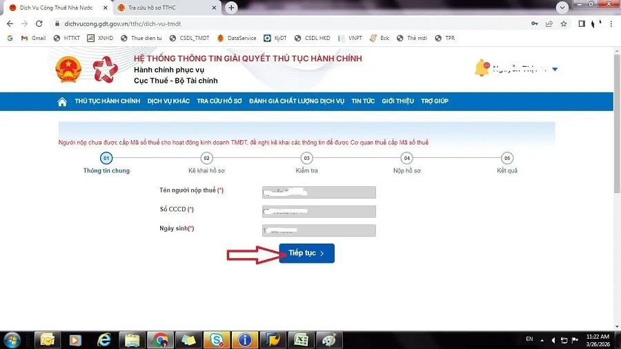 Đăng ký cá nhân kinh doanh: Đăng ký ở đâu, làm online thế nào và nên chọn hình thức nào? 18 đăng ký mã số thuế cá nhân kinh doanh trên dịch vụ công - bước 4