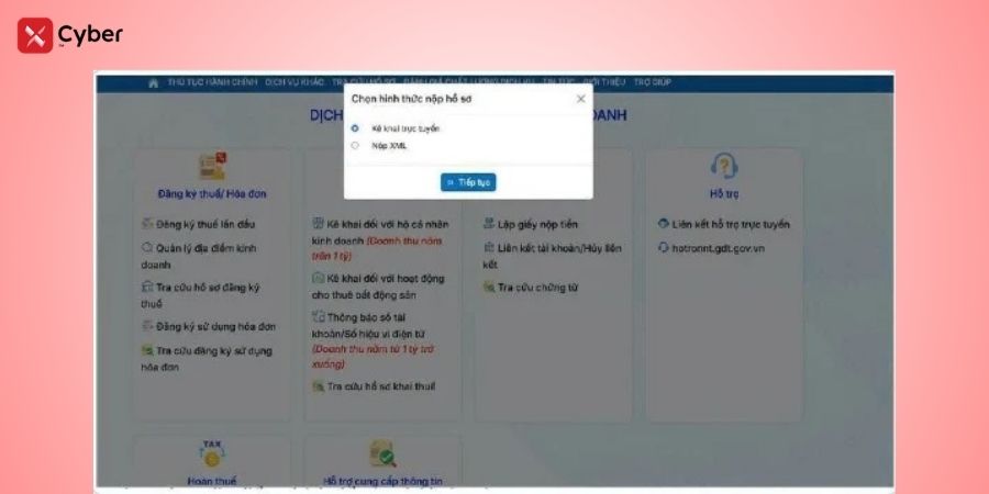Hướng dẫn hộ kinh doanh kê khai thuế quý 2: Cách nộp tờ khai online và hạn chót cần nhớ 22 hộ kinh doanh kê khai thuế quý 2 trên dịch vụ công - bước 4