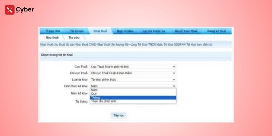 Hướng dẫn hộ kinh doanh kê khai thuế quý 2: Cách nộp tờ khai online và hạn chót cần nhớ 34 hộ kinh doanh kê khai thuế quý 2 trên thuế điện tử - bước 3.2