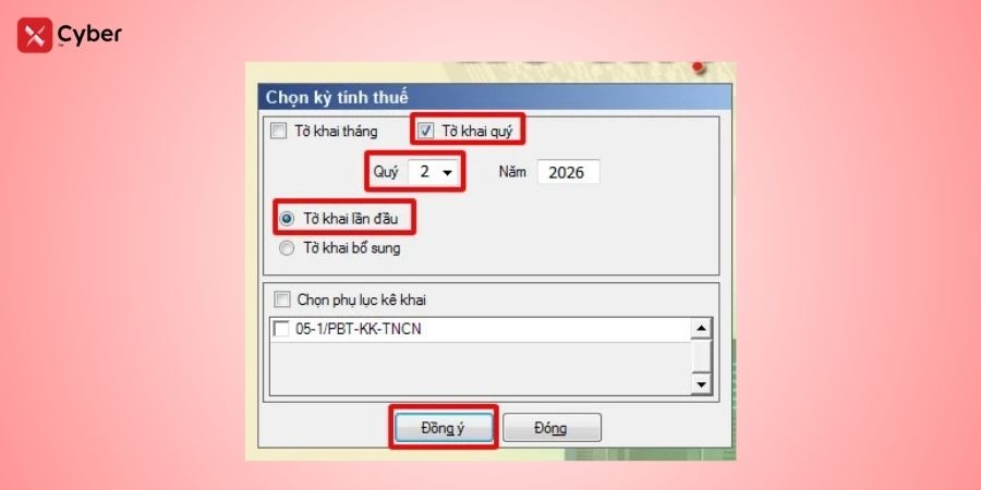 Kê khai thuế TNCN theo quý: Khi nào áp dụng, cách kê khai và thời hạn năm 2026 23 kê khai thuế tncn theo quý qua phần mềm HTKK - bước 3