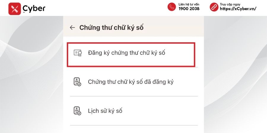 cách đăng ký chữ ký số trên vneid - bước 3