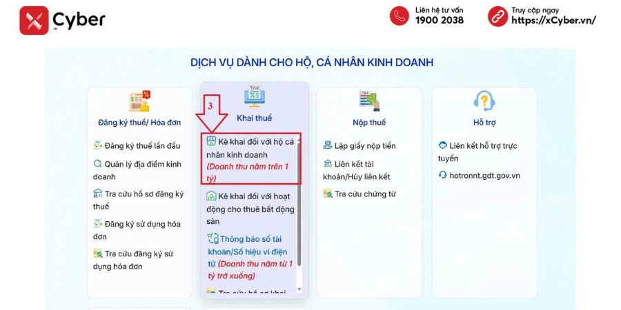 Tất tần tật về hộ kinh doanh nhóm 2: Cách tính thuế, sổ kế toán và hướng dẫn kê khai chi tiết 16 Cách kê khai thuế hộ kinh doanh nhóm 2 - bước 2.1