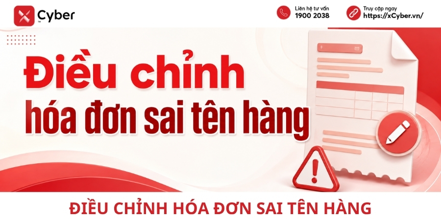 điều chỉnh hóa đơn sai tên hàng