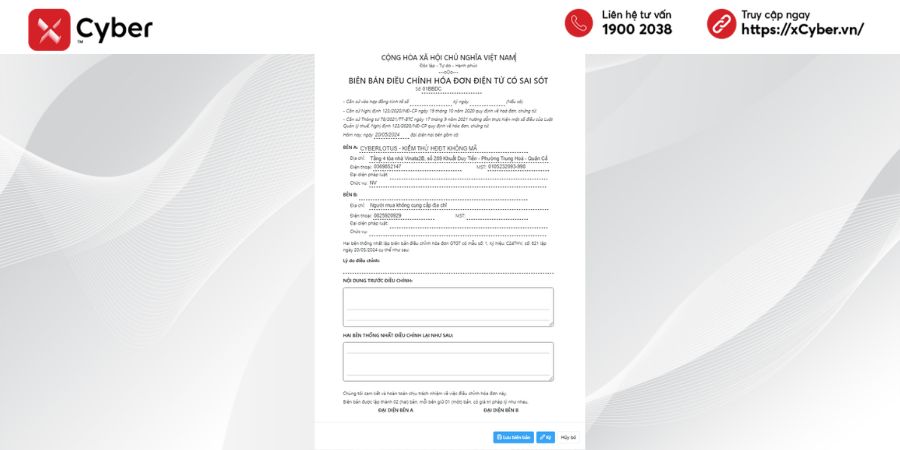 Hóa đơn điều chỉnh là gì? Hướng dẫn chi tiết cách lập hóa đơn điều chỉnh 21 cách lập hóa đơn điều chỉnh - bước 2.2