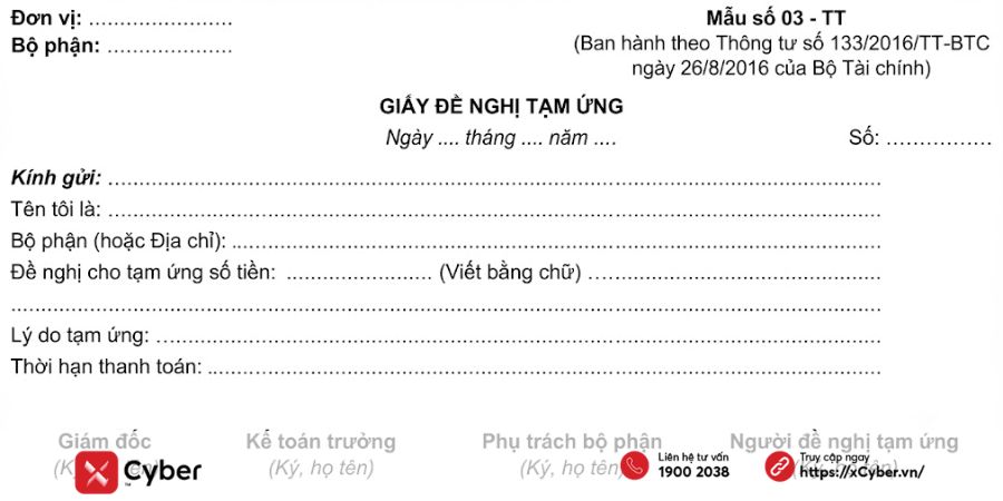 Giấy đề nghị tạm ứng: Tổng hợp mẫu chuẩn và hướng dẫn chi tiết 5 giấy đề nghị tạm ứng theo thông tư 133