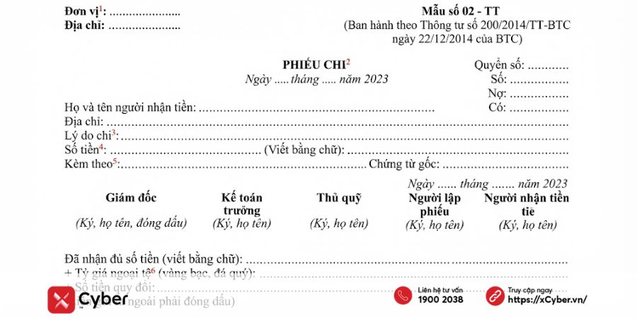 Tải mẫu phiếu chi File Excel, Word chuẩn quy định mới nhất 4 mẫu phiếu chi theo thông tư 200