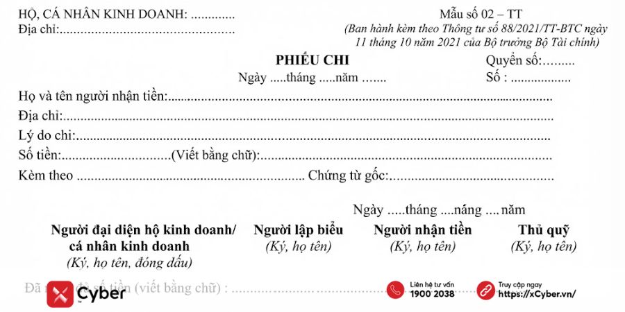 Tải mẫu phiếu chi File Excel, Word chuẩn quy định mới nhất 8 mẫu phiếu chi theo thông tư 88