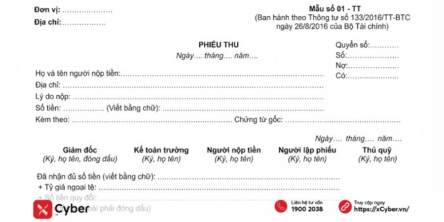 Mẫu phiếu thu là gì? Tổng hợp các mẫu phiếu thu mới nhất hiện nay 6 mẫu phiếu thu theo thông tư 133