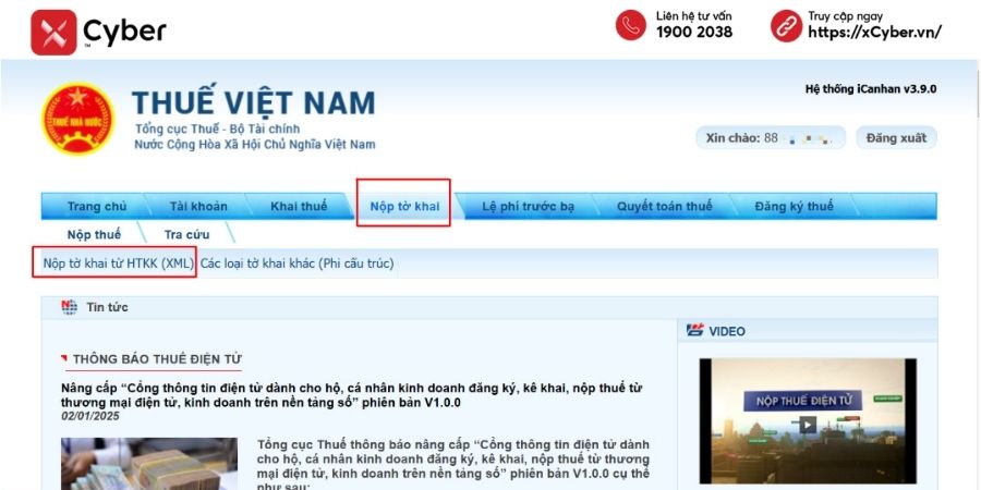 Mẫu 02/KK-TNCN là gì? Cách kê khai và nộp tờ khai thuế TNCN 12 cách nộp tờ khai 02/kk-tncn qua mạng - bước 2.1