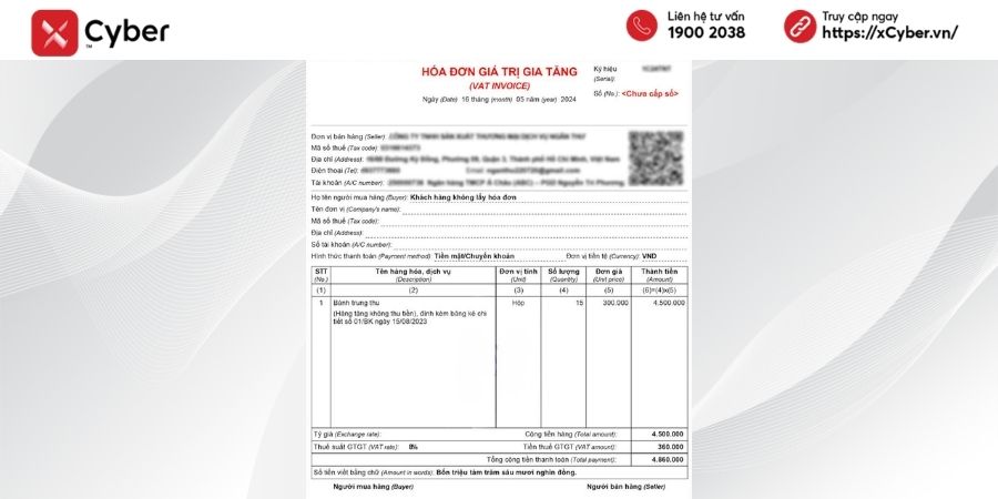 Xuất hóa đơn quà tặng cho khách hàng: Quy định, cách lập và hạch toán 4 Mẫu hóa đơn quà tặng khách hàng dịp Trung thu