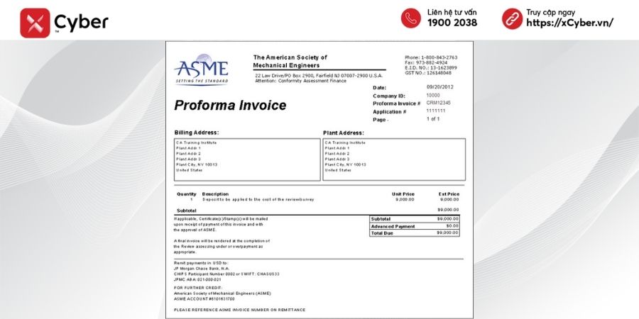 Hóa đơn thương mại/Commercial Invoice là gì? Quy định, vai trò, mẫu hóa đơn và cách phân biệt với hóa đơn GTGT 7 Mẫu hóa đơn thương mại chiếu lệ (Proforma Invoice)